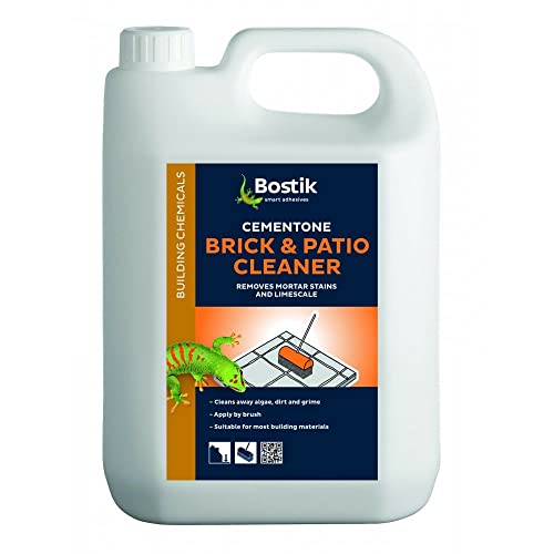 Bostik Brick & Patio Cleaner, Removes Mortar Stains, Limescale, Dirt and Grime from Concrete and Paving, Exterior Use, Size: 2.5L Clear