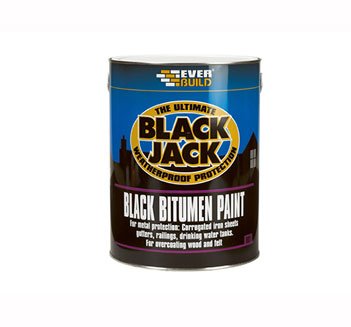 Everbuild Black Jack 901 Bitumen Paint | Solvent Based, Full Bodied Bitumen Paint for Metal Protection - 1 Litre