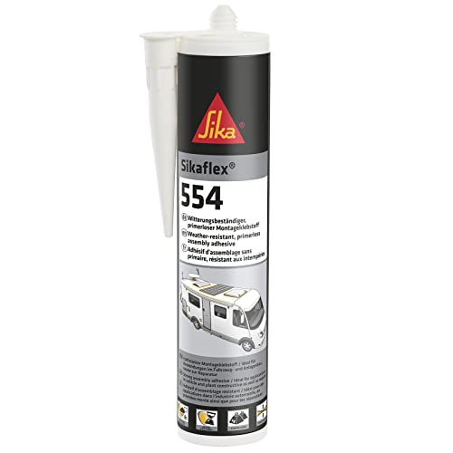 Sika Mounting Adhesive - Sikaflex-554 Black - Ideal for Large Components and High Dynamic Load - Ageing and Weather Resistant - 300 ml