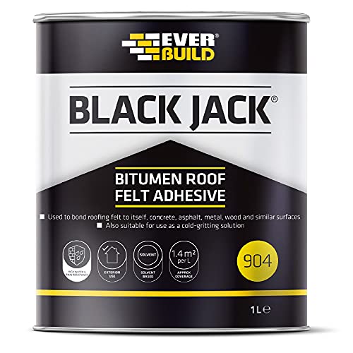 SIKA Jack 904 Bitumen Roof Felt Adhesive Everbuild Roof Felt Adhesive,Black,1 Litre