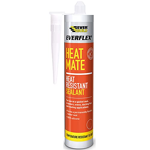 Everbuild Heat Mate High Performance Heat Resistant Silicone Sealant, Black, 295 ml