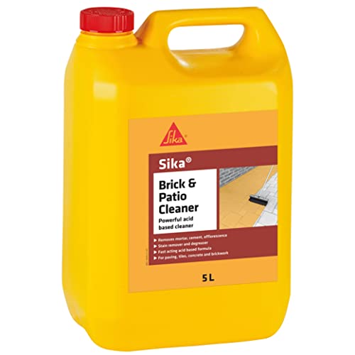 Sika Brick and Patio Cleaner | Powerful Acid Based Cleaning Solution for Brickwork, Concrete and Patios - 5 Litre - Clear