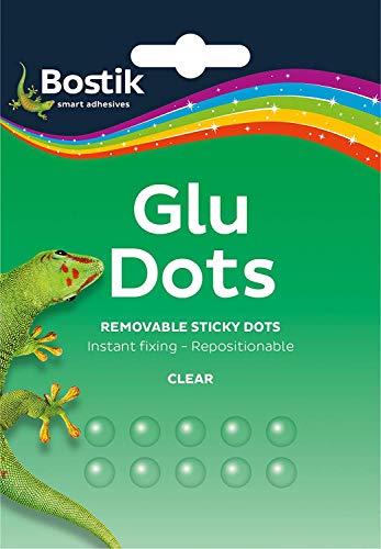 2 Packs of Bostik Bostick Blu Tack Blue Tac Tak Sticki Sicky Glue Adhesive Dots Removable 64 dots per pack 805828