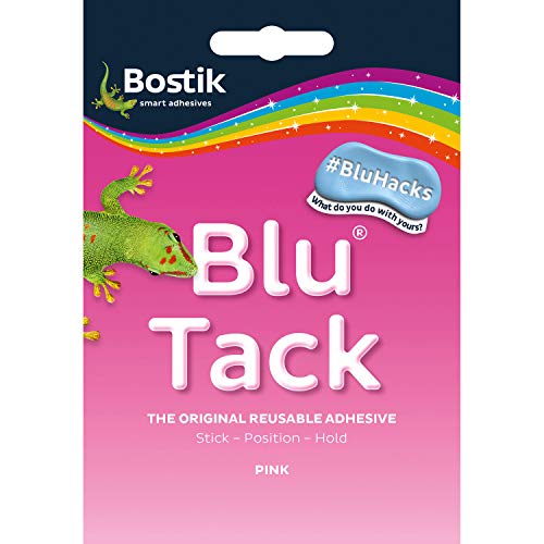 Bostik Blu Tack Pink, Multipurpose Reusable Adhesive, Clean, Safe & Easy to Use, Non-Toxic, 60g