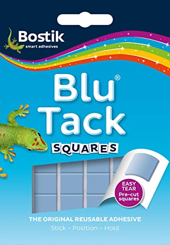 Bostik Blu Tack Squares, Multipurpose Reusable Adhesive, Clean, Safe & Easy to Use, Non-Toxic, 45g