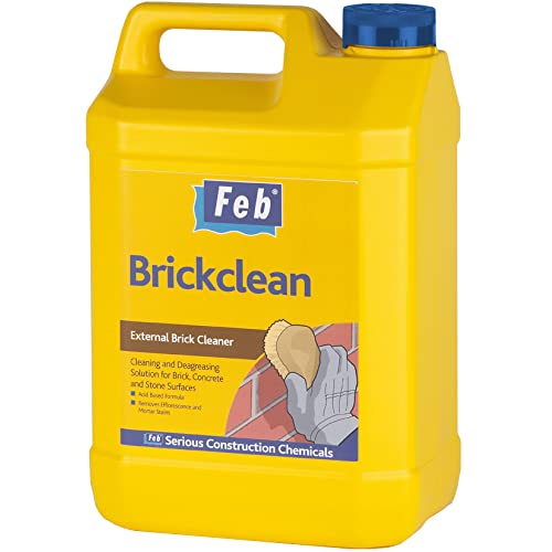 Feb Brickclean External Brick Cleaner | Cleaning and Deagreasing Solution for Brick, Concrete and Stone Surfaces - 5 Litre