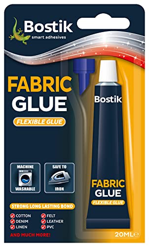Bostik Fabric Glue, Ultra Strong and Long Lasting, Withstands Machine Washing and Ironing, 20ml