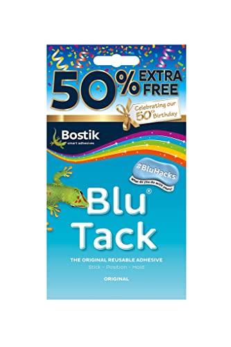 Bostik Blu Tack Blue Re-usable Mastic Putty Handy Size 50% Extra Free 30615681