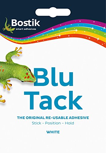 Bostik Blu Tack, Multipurpose Reusable Adhesive, Clean, Safe & Easy to Use, Non-Toxic, Handy Size, Colour: White
