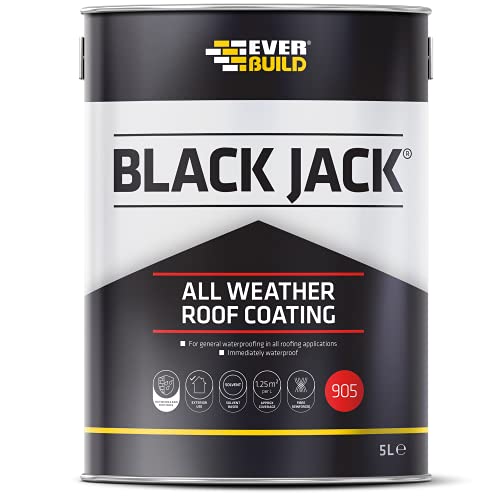 Everbuild Black Jack 905 All Weather Roof Coating, Black, 5 Litre