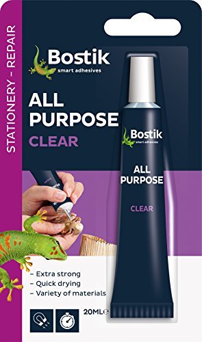 Bostik All Purpose Clear Glue Adhesive 20Ml Extra Strong Quick Drying by Bostik Leather
