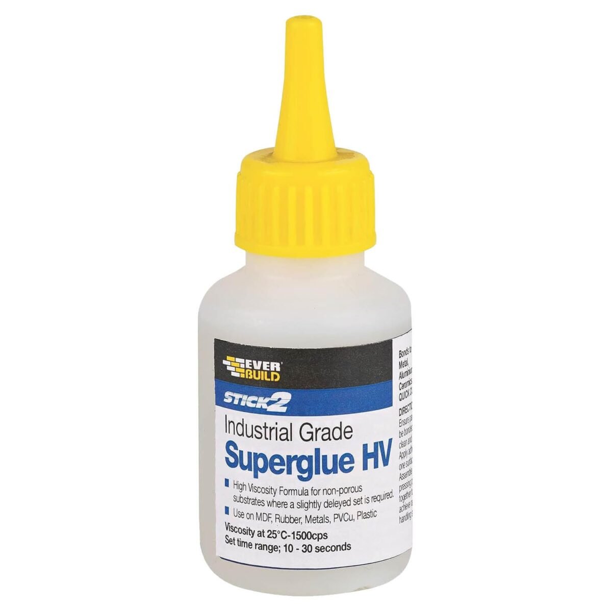 Everbuild Stick2 Superglue High Viscosity – Suitable for DIY & Professional Projects – Industrial Grade – High Strength – Rapid Setting – Clear – 50g - Image 1